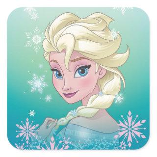 Elsa | Winter Portrait Square Sticker