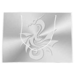 Embossed-effect Tribal Dragon Large Gift Bag