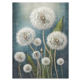 Embroidered Dandelions, Puffy and Magical  Tissue Paper