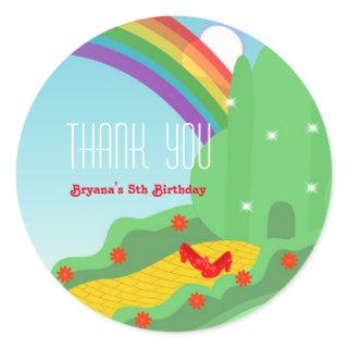 Emerald City OZ Birthday Party Stickers