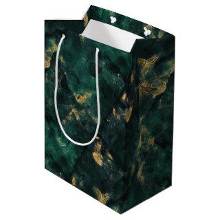 Emerald Green Marble Wedding Medium Gift Bag