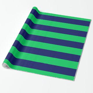 Emerald Green, Navy Blue XL Stripes Pattern V