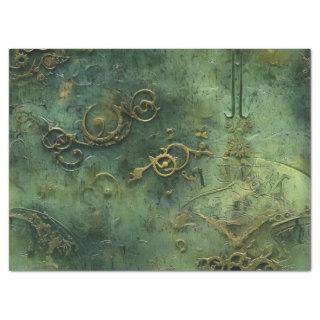 Emerald Green Rustic Steampunk Clock (10) Tissue Paper