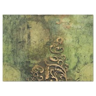 Emerald Green Rustic Steampunk Clock (11) Tissue Paper