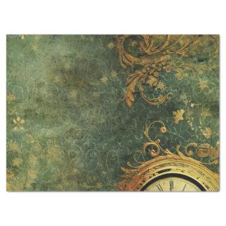 Emerald Green Rustic Steampunk Clock (6) Tissue Paper