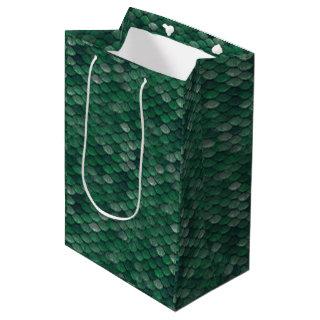Emerald Green Snake Skin/Dinosaur Dragon Scale Medium Gift Bag