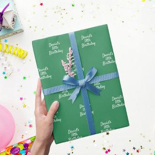 Emerald green white name script