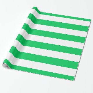 Emerald Green, White XL Stripes Pattern