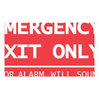 Emergency Exit Only Door Alarm Will Sound Sign Rectangular Sticker