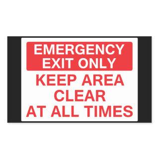 Emergency Exit Only Rectangular Sticker