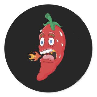 Emoji Funny Chilli Pepper Hot Sauce Food Lover Classic Round Sticker