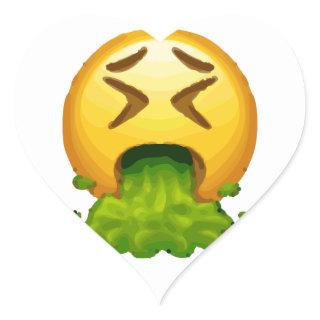 emoji puking heart sticker