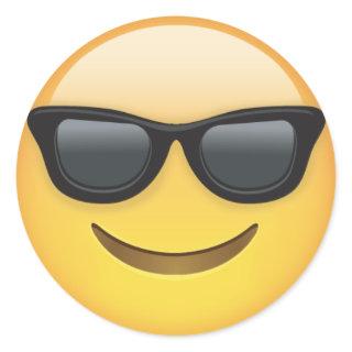 Emoji With Sunglasses Classic Round Sticker