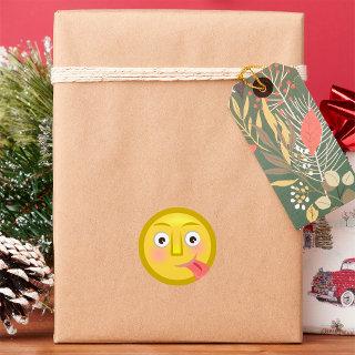 Emoticon With Tongue Out Classic Round Sticker