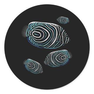 Emperor Angelfish Classic Round Sticker