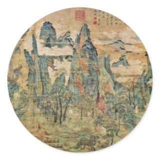 Emperor Ming Huang On A Visit To Shu By Li Chao-Ta Classic Round Sticker