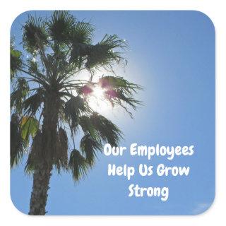 Employee Appreciation Palm Tree Tropical Business Square Sticker