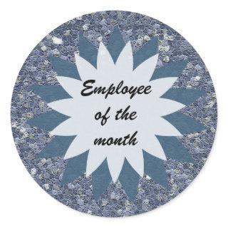 Employee of the Month Recognition Mosaic Blue Classic Round Sticker