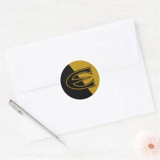 Emporia State Color Block Distressed Classic Round Sticker