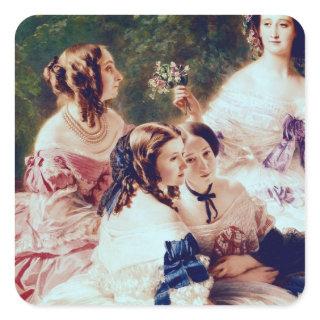Empress Eugenie  and her Ladies in Waiting Square Sticker
