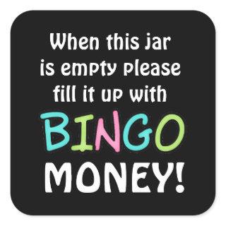 Empty bingo jar bear money sticker