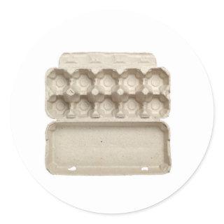 Empty egg carton classic round sticker