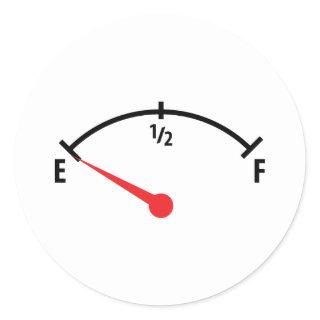empty fuel tank indicator gauge car classic round sticker