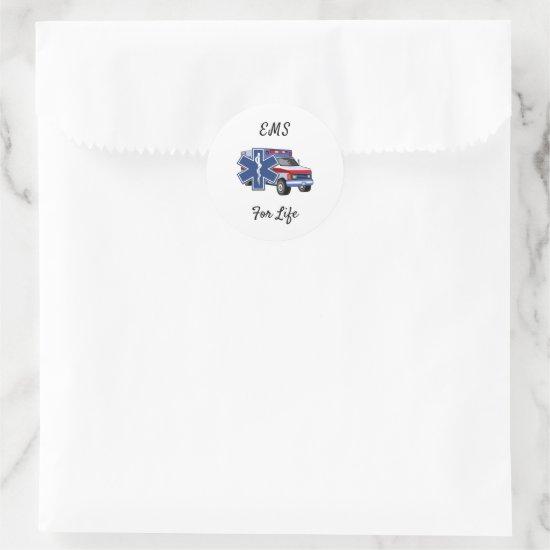 EMS Ambulance    Classic Round Sticker