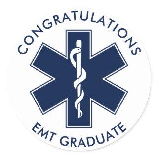 EMT Star of Life Symbol Custom Text Classic Round Sticker