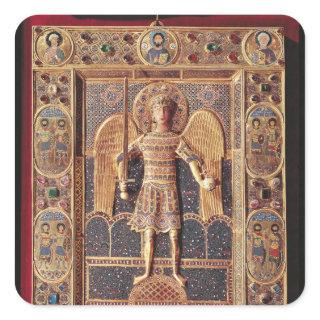 Enamelled plaque depicting the Archangel Michael Square Sticker