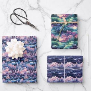 Enchanted Aurora Wonderland: Winter Design  Sheets