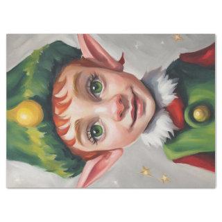 Enchanted:Christmas Elf in Forest Decoupage Tissue Paper