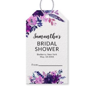 Enchanted Floral Purple Display Bridal Shower Gift Tags