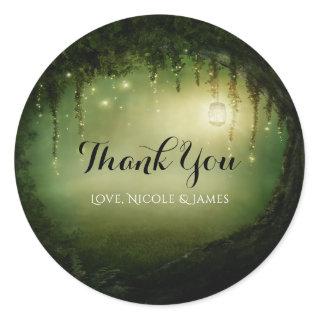 Enchanted Forest Romantic Rustic Wedding Favor Classic Round Sticker
