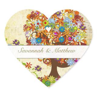 Enchanted Forest Side Branch Wedding Heart Sticker