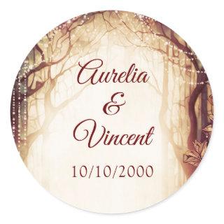 Enchanted Forest Wedding Classic Round Sticker