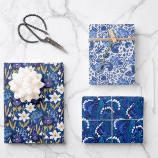 Enchanted Royal Blue Early Spring Floral Pattern  Sheets