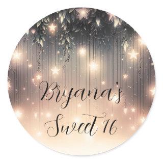 Enchanted Sky Tree Glow  Stars & Clouds  Classic Round Sticker