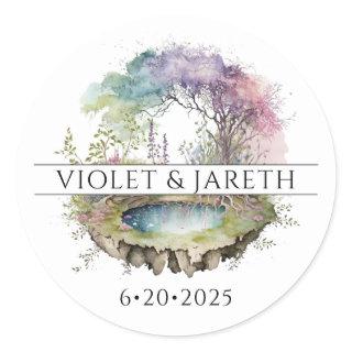 Enchanted Woodlands Fairytale Wedding  Classic Round Sticker