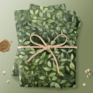 Enchanting Watercolor Forest Greenery  Sheets