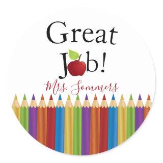 Encouragement Sticker| Teacher's Name Classic Round Sticker