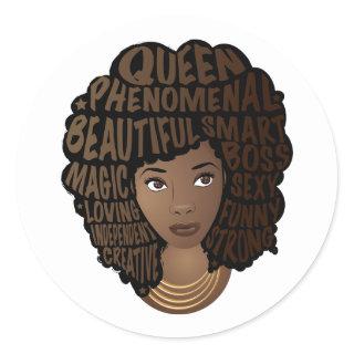 Encouraging Black Women Classic Round Sticker