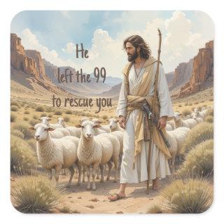 Encouraging Christian Verse Shepherd & Sheep  Square Sticker