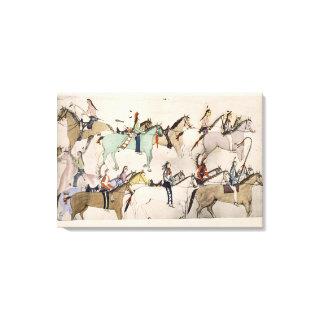 End of the battle (ink on paper) canvas print
