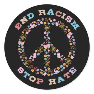 End Racism Stop Hate Classic Round Sticker