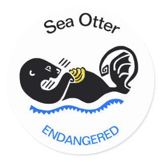 Endangered aniaml Sea OTTER- classic round sticker