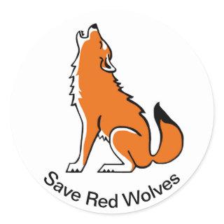 Endangered animal - Save Red WOLVES - Wildlife-USA Classic Round Sticker