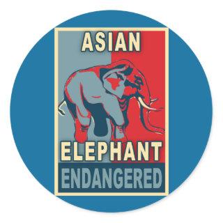 Endangered Asian Elephant Pop Art Tshirts Classic Round Sticker