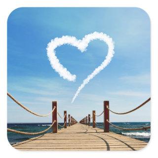 Endless Path Heart-Shaped Cloud Square Sticker