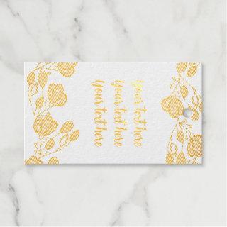 endless pattern with flowers foil gift tags